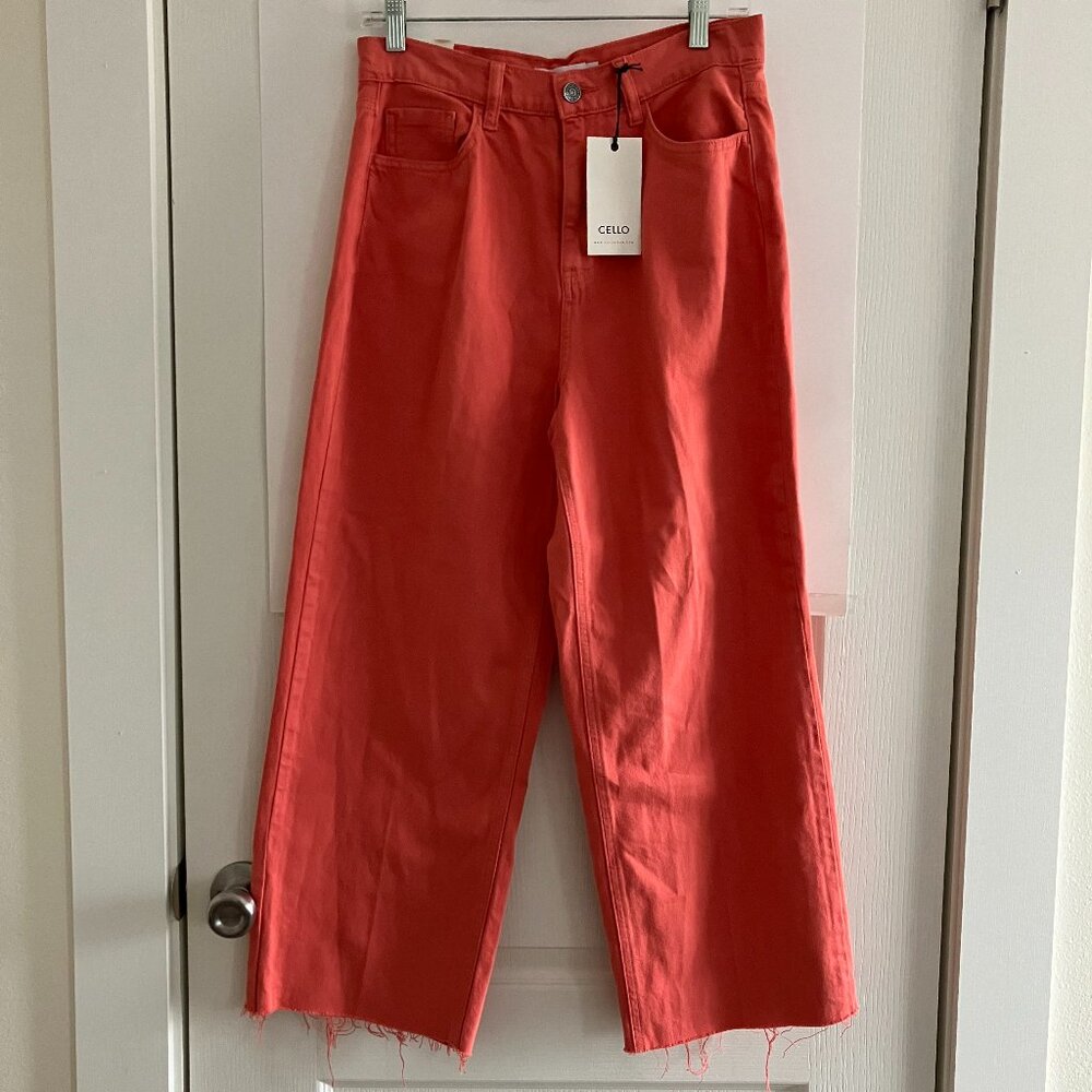 Cello Wide Leg Cantaloupe Color Light Wash Size 9 Pants New with Tags